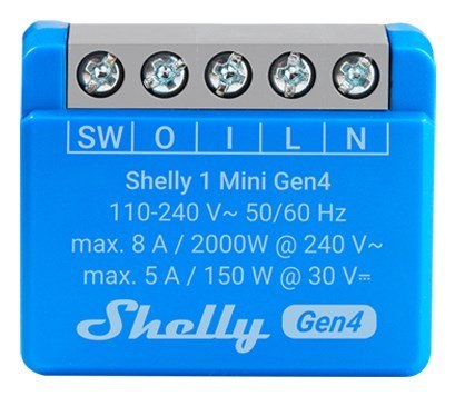 Inteligentny sterownik WiFi Shelly 1 Mini Gen4, 2 sztuki