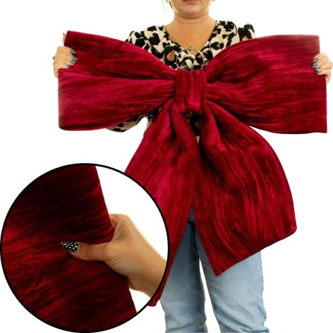 KOKARDA DEKORACYJNA BORDOWA 67x72x9CM MICA