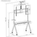 MACLEAN WÓZEK DO TV, PÓŁKA NA KAMERĘ, NA KÓŁKACH, 55-100", MAX. OBCIĄŻENIE 120KG/10KG PÓŁKA, MAX. VESA 900X600 MC-114 B