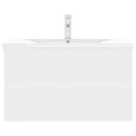 Szafka z wbudowaną umywalką, biała, płyta wiórowa