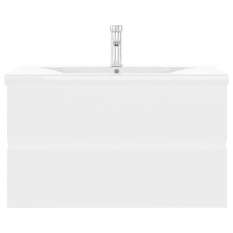 Szafka z wbudowaną umywalką, biała, płyta wiórowa