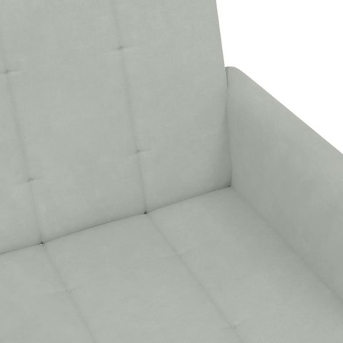 2-os. kanapa rozkładana z podnóżkiem, jasnoszara, aksamitna