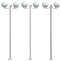 Stojące lampy ogrodowe, 3 szt, srebrne, 215 cm, stal nierdzewna