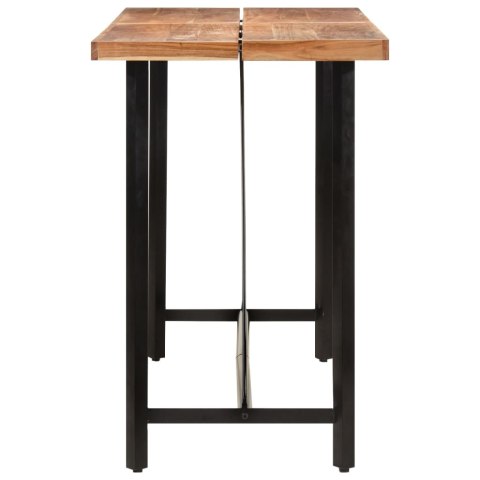 Stolik barowy, 150x70x107 cm, lite drewno akacjowe i żelazo
