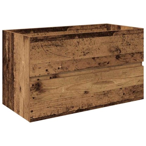 Szafka pod umywalkę z wbudowaną umywalką i baterią Stare drewno