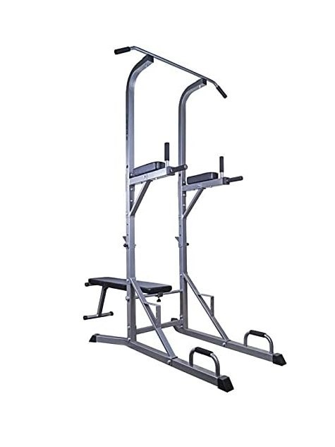 Wieża treningowa fitness 5w1 z ławką i drążkiem, 120 kg