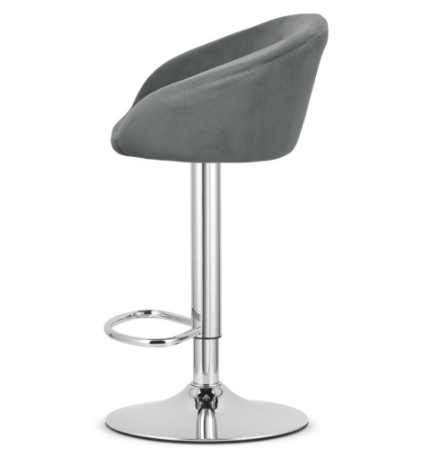 Hoker EAST - aksamit szary / baza chrom x 2