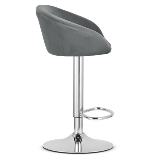 Hoker EAST - aksamit szary / baza chrom x 2