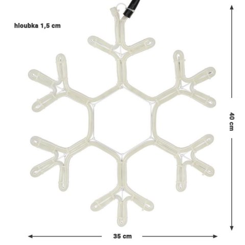Lampka świąteczna w kształcie płatka śniegu, 360 LED, zimna