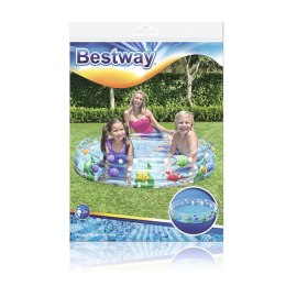 Bestway Basen dmuchany dla dzieci 3 pierścienie Przezroczysty Morski Życie 152x30 cm +2 lata Ogrod 51004