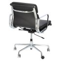 Fotel biurowy CH2171T czarna skóra chrom