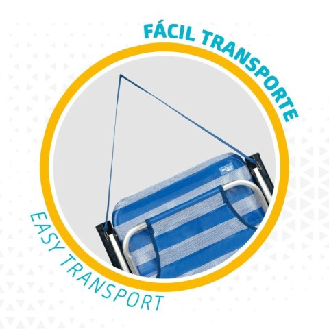 Fotel plażowy Aktive Składany Niebieski 44 x 72 x 35 cm (4 Sztuk)