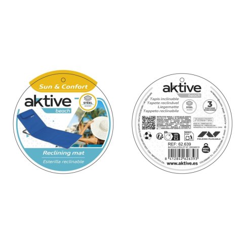 Mata Aktive Odchylany 147 x 55 x 48 cm PVC 600D Niebieski Stal Gąbka (4 Sztuk)