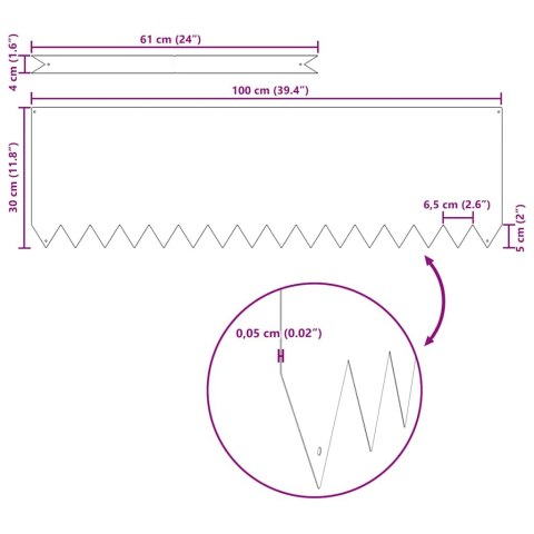 Krawężnik do trawnika 30 pcs Brązowy 100 x 0.05 x 20 cm