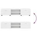 Zestaw szafek RTV Wysoki połysk biały Materiał drewnopochodny