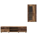 Zestaw szafek RTV z półką Stare drewno Materiał drewnopochodny