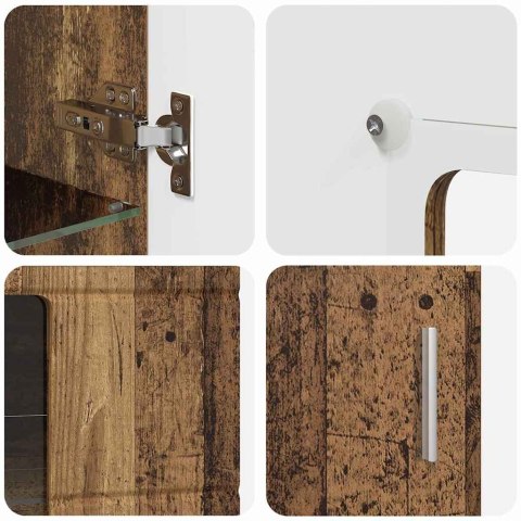 Zestaw szafek RTV z półką Stare drewno Materiał drewnopochodny