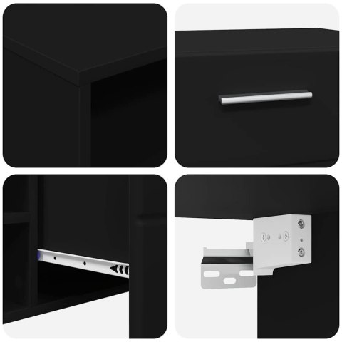 Zestaw szafek RTV z szufladą Czarny Materiał drewnopochodny