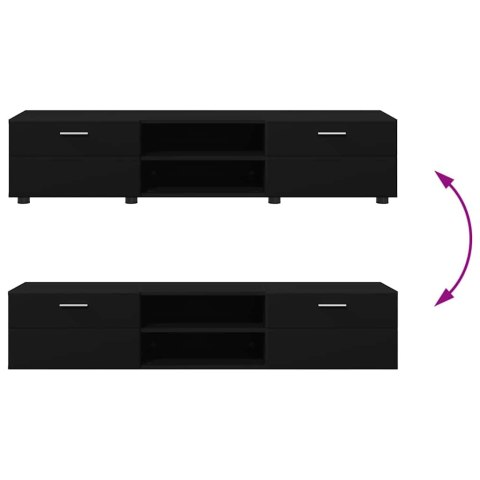 Zestaw szafek RTV z szufladą Czarny Materiał drewnopochodny