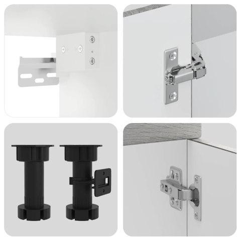 Zestaw szafek kuchennych, Porto, 11-częściowy, szary dąb sonoma