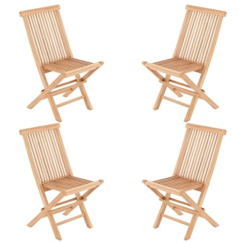 Komplet 4 x składane krzesła ogrodowe DIVERO z drewna tekowego