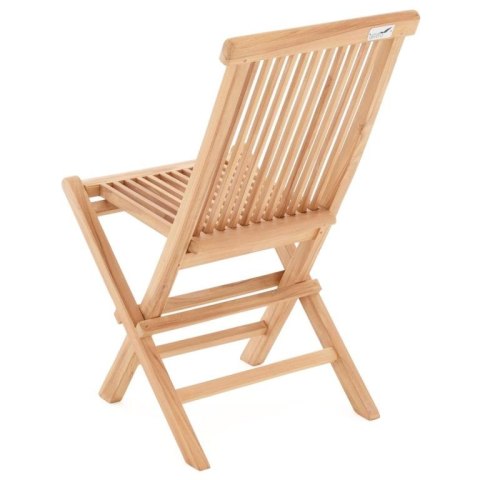 Komplet 4 x składane krzesła ogrodowe DIVERO z drewna tekowego