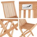 Komplet 4 x składane krzesła ogrodowe DIVERO z drewna tekowego
