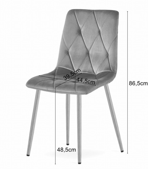 Zestaw stół NP 120x80 Dąb Sonoma + 4 krzesła LIBRA szare