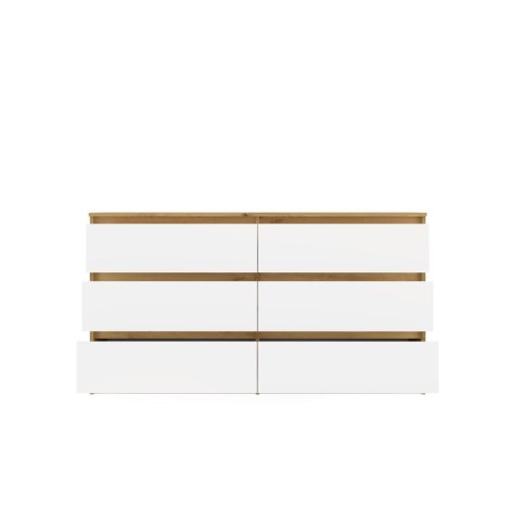 Komoda Malwa M6 140 DĄB ARTISAN BIAŁY