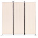Składany parawan ogrodowy pokojowy 3-panelowy 167x164 cm beżowy MultiGarden