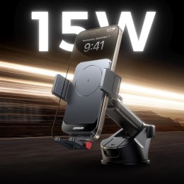 Uchwyt samochodowy do telefonu z ładowarką indukcyjną na deskę rozdzielczą - czarny