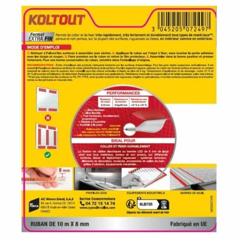 Taśma dwustronna Cyanolit 10 m 8 mm