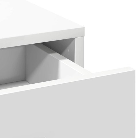 Toaletka z szufladą z półką 3 pcs Biały Materiał drewnopochodny