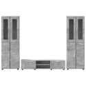 Zestaw szafek RTV Betonowy szary Materiał drewnopochodny