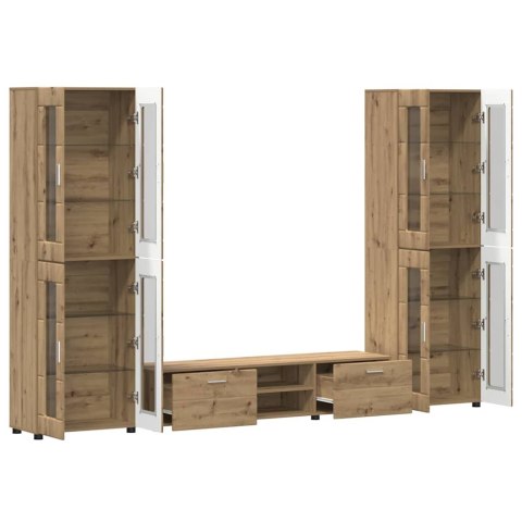 Zestaw szafek RTV Dąb rzemieślniczy Materiał drewnopochodny