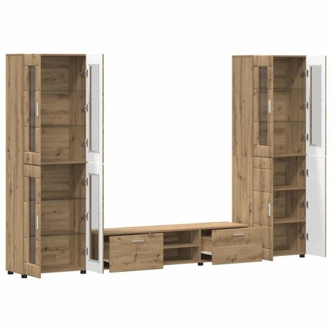 Zestaw szafek RTV Dąb rzemieślniczy Materiał drewnopochodny