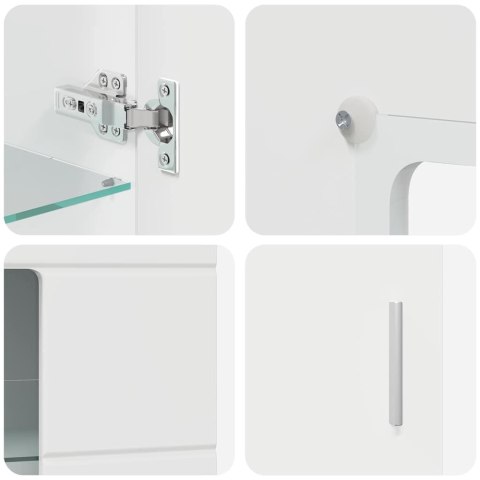 Zestaw szafek RTV Wysoki połysk biały Materiał drewnopochodny