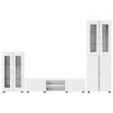 Zestaw szafek RTV Wysoki połysk biały Materiał drewnopochodny