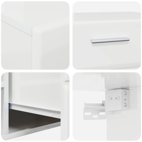 Zestaw szafek RTV Wysoki połysk biały Materiał drewnopochodny