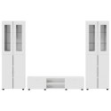 Zestaw szafek RTV Wysoki połysk biały Materiał drewnopochodny