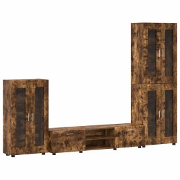 Zestaw szafek RTV z półką Dąb wędzony Materiał drewnopochodny