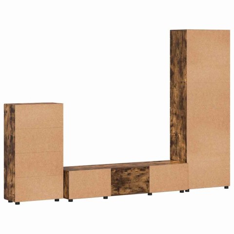 Zestaw szafek RTV z półką Dąb wędzony Materiał drewnopochodny