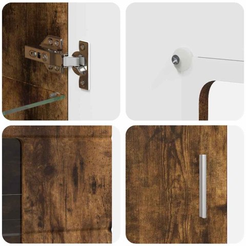 Zestaw szafek RTV z półką Dąb wędzony Materiał drewnopochodny