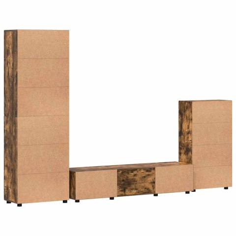 Zestaw szafek RTV z półką Dąb wędzony Materiał drewnopochodny