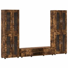 Zestaw szafek RTV z półką Dąb wędzony Materiał drewnopochodny