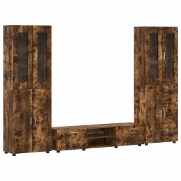 Zestaw szafek RTV z półką Dąb wędzony Materiał drewnopochodny