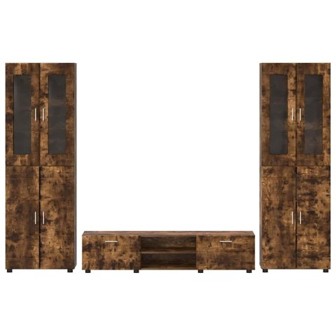 Zestaw szafek RTV z półką Dąb wędzony Materiał drewnopochodny