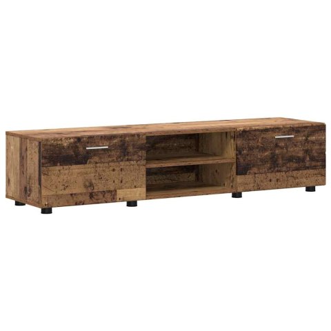 Zestaw szafek RTV z półką Stare drewno Materiał drewnopochodny