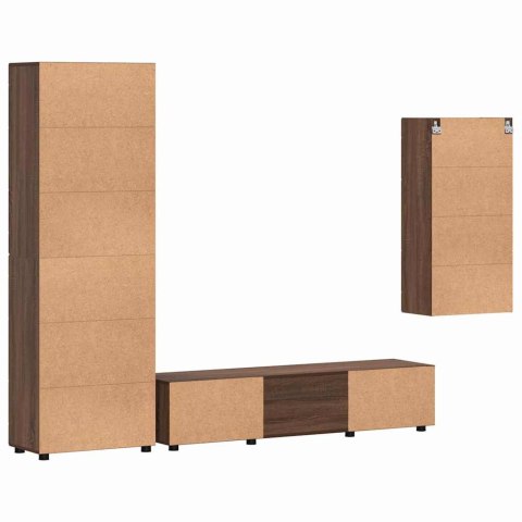 Zestaw szafek RTV z półką Stare drewno Materiał drewnopochodny