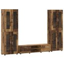 Zestaw szafek RTV z półką Stare drewno Materiał drewnopochodny
